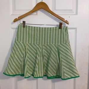 Green multi color skirt